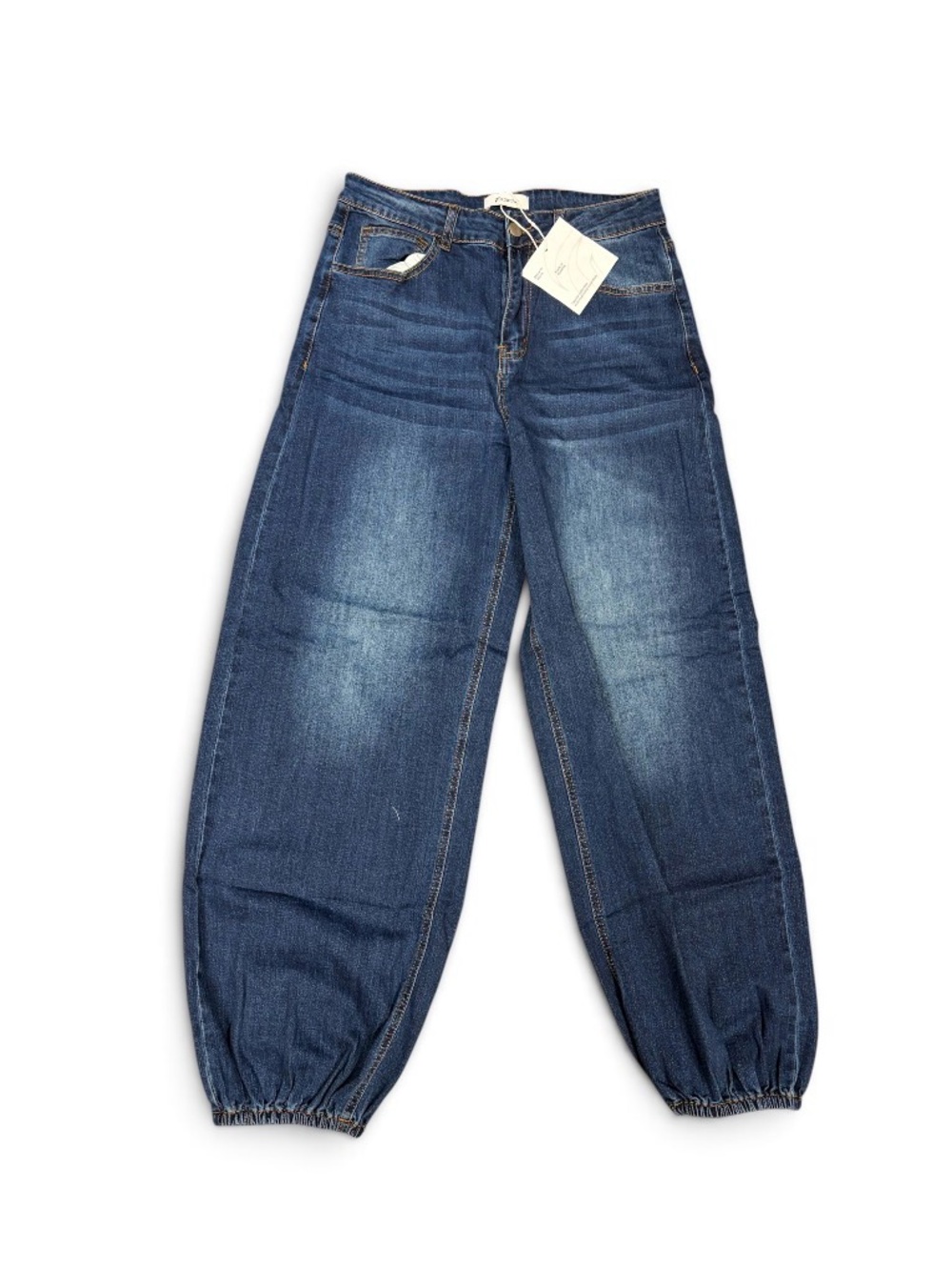 Classic Blue Women’s Jeans with Elastic Hem